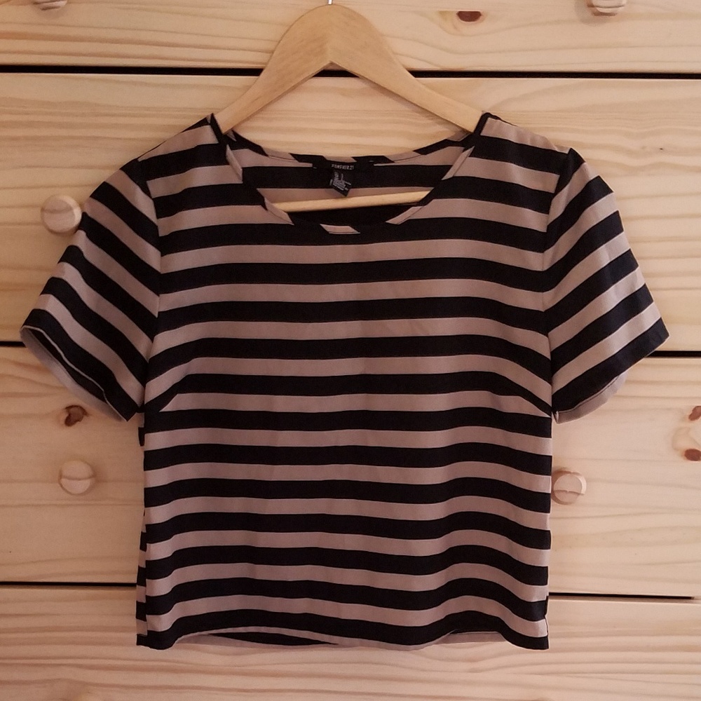 Striped Forever 21 crop top